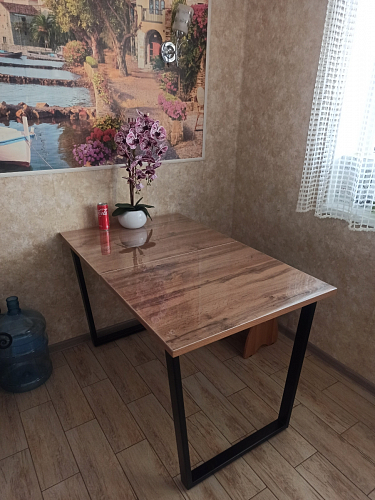 Стол Лота Лофт 120 32 мм бетон / черный матовый фото покупателя 57