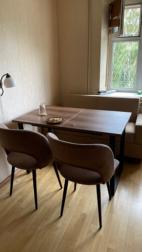 Деревянный стол Лота Лофт 140х80 черный матовый / бетон светлый фото покупателя 491