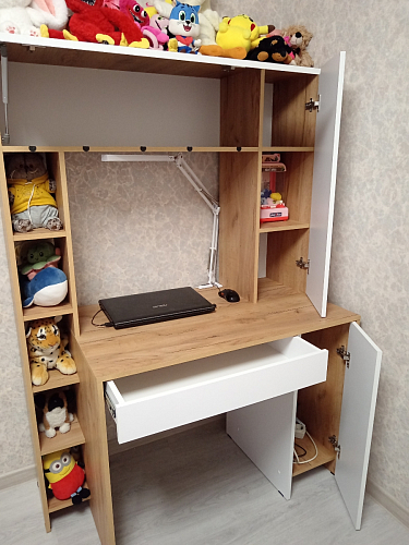 Письменный стол Комфорт 12.71 дуб золотой craft / белая аляска фото покупателя 141