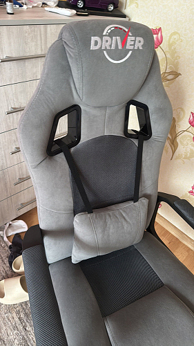 Компьютерное кресло Driver/Драйвер кожзам черный / ткань черный фото покупателя 13