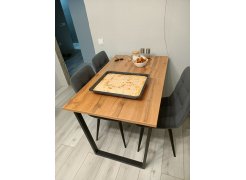 Деревянный стол Лота Лофт 120(160)х75 черный матовый / бетон светлый фото покупателя 712