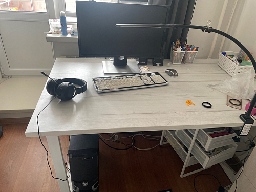 Деревянный стол Лота Лофт 140х80 черный матовый / бетон светлый фото покупателя 923