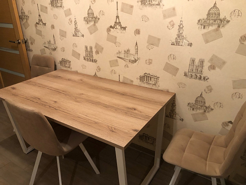 Деревянный стол Лота Лофт 120x75 дуб крафт табачный / черный матовый фото покупателя 241