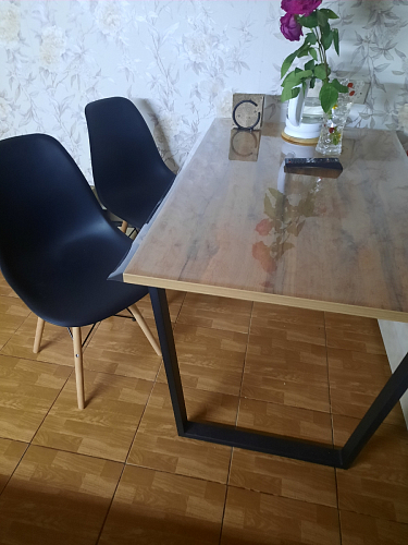 Стол Лота Лофт 140 25 мм черный матовый / бетон фото покупателя 96