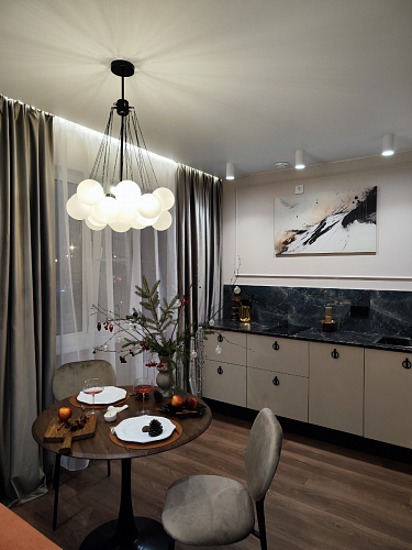 Стол Тулип 90х73 дуб вотан / белый  - Уцененный экземпляр фото покупателя 83