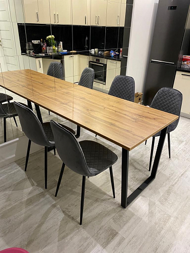 Деревянный стол Лота Лофт 140х80 черный матовый / бетон светлый фото покупателя 140