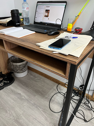 Письменный стол Леон Лофт бетон / черный матовый фото покупателя 54