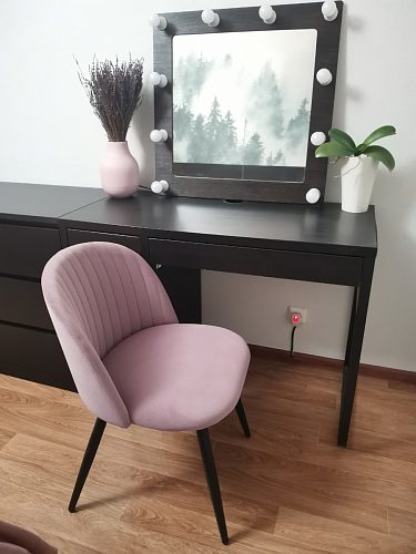 Стул на металлокаркасе Gabi 1 line light blue / black фото покупателя 193