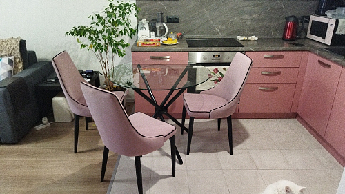 Стул на металлокаркасе Kora green / black фото покупателя 105