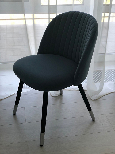 Стул на металлокаркасе Gabi dark beige / black / silver фото покупателя 987