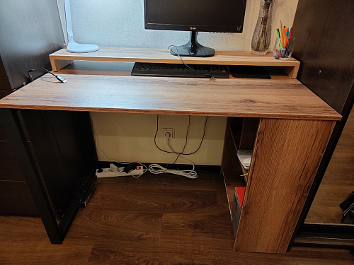 Письменный стол Битти Лофт 116х60х75 дуб вотан / белый матовый фото покупателя 120