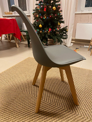 Деревянный стул Bonuss темно-серый / черное сидение / черный фото покупателя 61