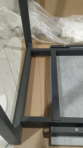 Стол Центавр 120(160)х70х75 файерстоун / черный матовый фото покупателя 95