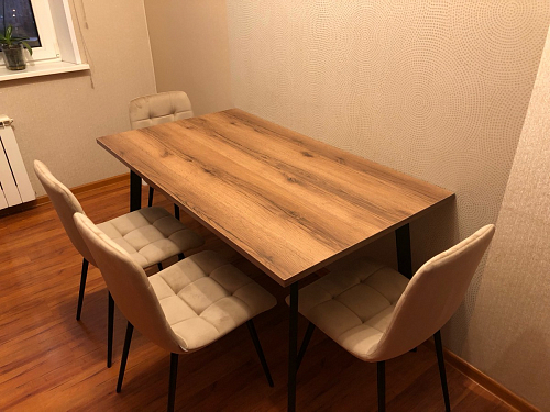 Стол Тринити Лофт 120 32 мм бетон / черный матовый фото покупателя 413