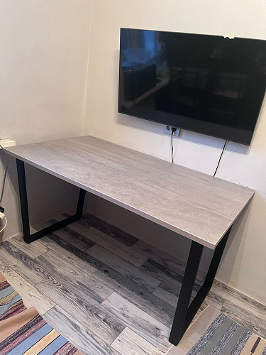 Стол Лота Лофт 140 25 мм черный матовый / бетон фото покупателя 681