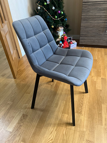 Стул на металлокаркасе Челси велюр коричневый / черный каркас фото покупателя 23