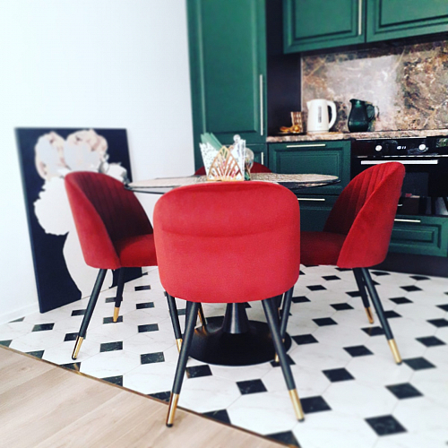 Стул на металлокаркасе Gabi 1 line light blue / black фото покупателя 256