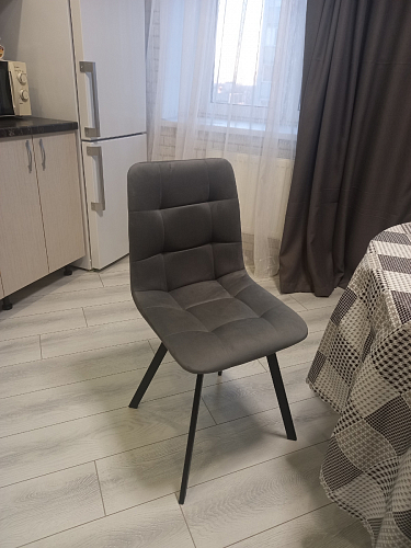 Стул на металлокаркасе Чилли К светло-серый велюр / черный каркас фото покупателя 1070