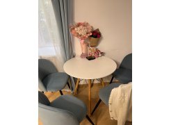 Стул на металлокаркасе Gabi 1 бежевый / черный с серебряными наконечниками фото покупателя 128