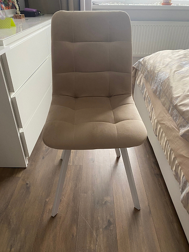 Стул на металлокаркасе Чилли синяя ткань / белый фото покупателя 1158