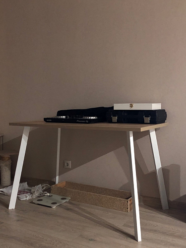 Стеклянный стол Фостер 120(160)х120х76 серый мрамор / черный фото покупателя 38