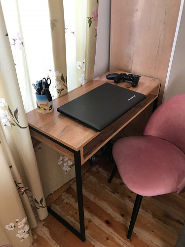 Письменный стол Лео Лофт черный матовый / дуб делано темный фото покупателя 24