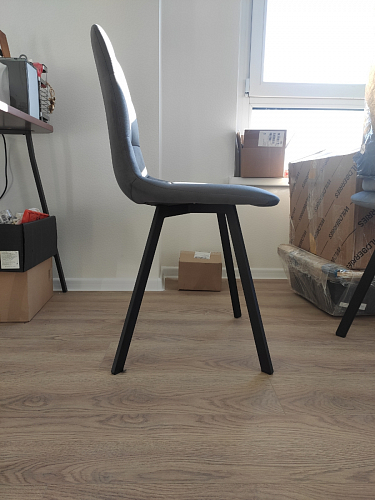 Стул на металлокаркасе Чилли К темно-серый (velutto 32) / черный фото покупателя 161