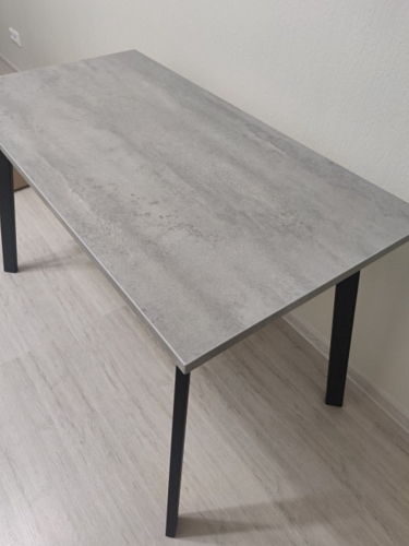 Стол Тринити Лофт 120 32 мм дуб галифакс табако / черный матовый фото покупателя 38