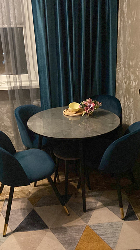 Стул на металлокаркасе Gabi dark beige / black / silver фото покупателя 123