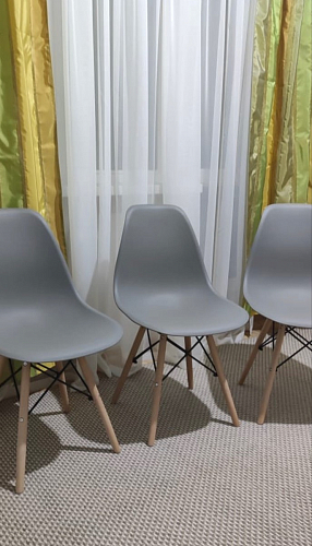 Пластиковый стул Eames PC-015 серо-голубой / дерево фото покупателя 11