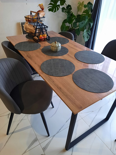 Стул на металлокаркасе Gabi dark beige / black / silver фото покупателя 582