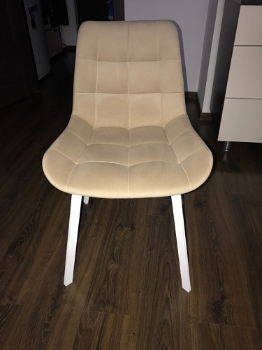 Стул на металлокаркасе Чилли бежевый / белый каркас фото покупателя 1183