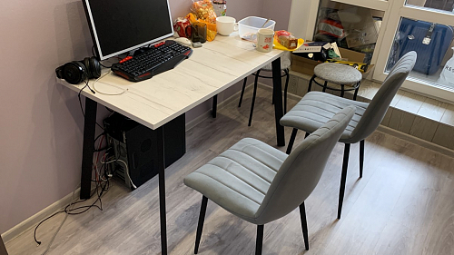 Деревянный стол Барон О 200 х 90 белая пленка шагрень / белый фото покупателя 23