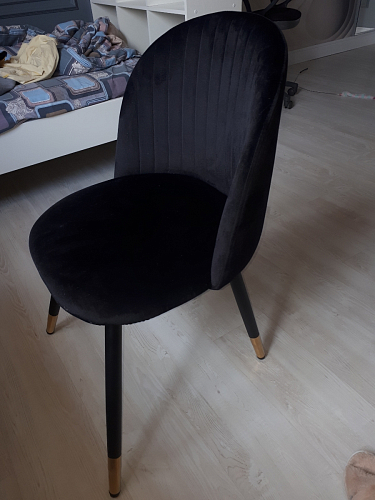 Стул на металлокаркасе Gabi dark beige / black / silver фото покупателя 294