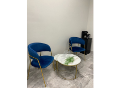 Стул на металлокаркасе Kamelia зеленый / золото фото покупателя 50