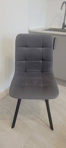 Стул на металлокаркасе Чилли К темно-серый (velutto 32) / черный фото покупателя 62