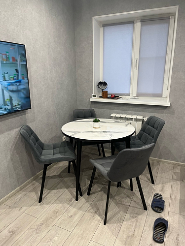 Стул на металлокаркасе Челси морская волна / черный фото покупателя 16