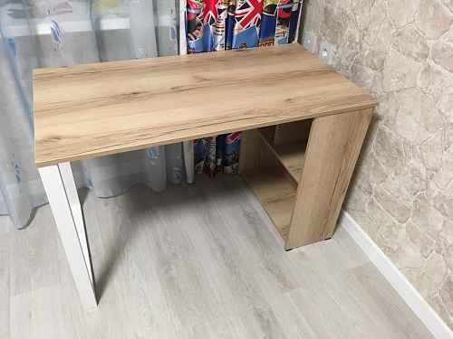 Письменный стол Битти Лофт 116х60х75 дуб делано светлый / белый матовый фото покупателя 51