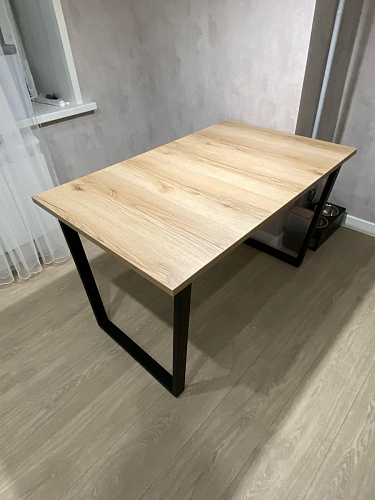 Стеклянный стол Фостер 120(160)х120х76 серый мрамор / черный фото покупателя 92