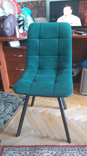 Стул на металлокаркасе Чилли черный / зеленый фото покупателя 737