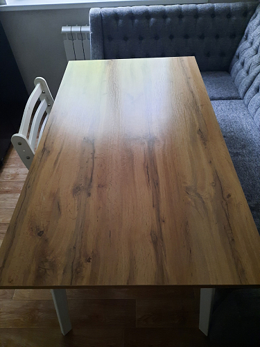 Стол Тринити Лофт 120 32 мм дуб галифакс табако / черный матовый фото покупателя 236