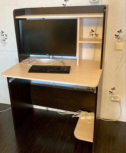 Компьютерный стол Грета-1 ясень шимо / дуб сонома фото покупателя 12