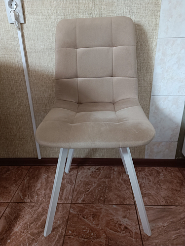 Стул на металлокаркасе Чилли бежевый / белый каркас фото покупателя 1210