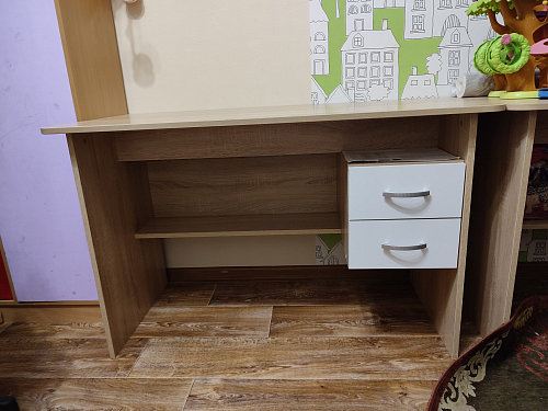 Компьютерный стол СПМ-07.1 Дуб Сонома / Белый фото покупателя 1