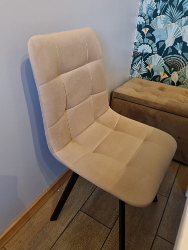 Стул на металлокаркасе Чилли синяя ткань / белый фото покупателя 69