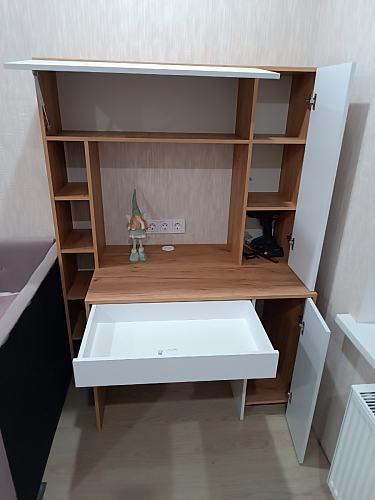 Письменный стол Комфорт 12.71 дуб золотой craft / белая аляска фото покупателя 69