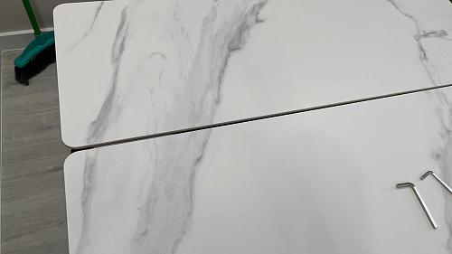 Керамический стол Вилли 140(200)х80 серый мрамор larka grey / черный фото покупателя 61