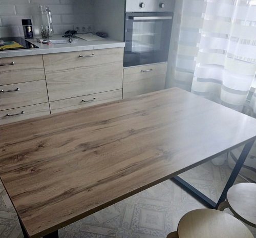 Деревянный стол Лота Лофт 140х80 дуб крафт табачный / черный матовый фото покупателя 189