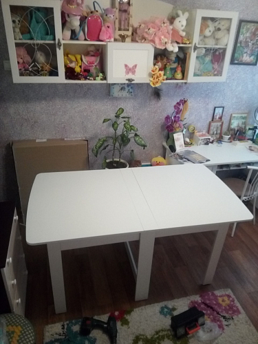 Стол обеденный раздвижной СтК4 дуб молочный фото покупателя 10