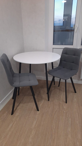 Стул на металлокаркасе Чилли К светло-серый велюр / черный каркас фото покупателя 493